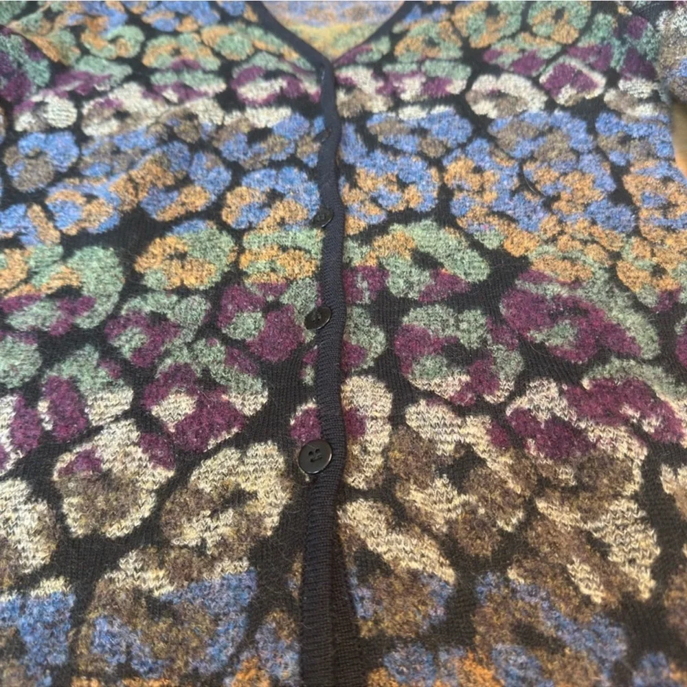 Rebecca Taylor Multicolor V-Neck Button Cardigan - Multicolor - Picture 10 of 13